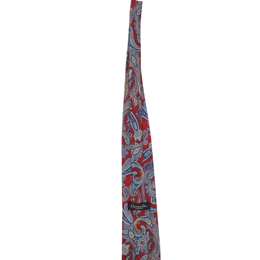 Vintage Christian Dior Monsieur Tie Lot 3 Paisley Abstract Designer Neckties USA - Picture 5 of 16